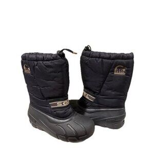 Sorel NY 1881-011 Youth Cub Waterproof Insulated Snow Boots Black size 5